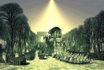 Le cortège funèbre descend les Champs-Elysées par Ferogio et Girard